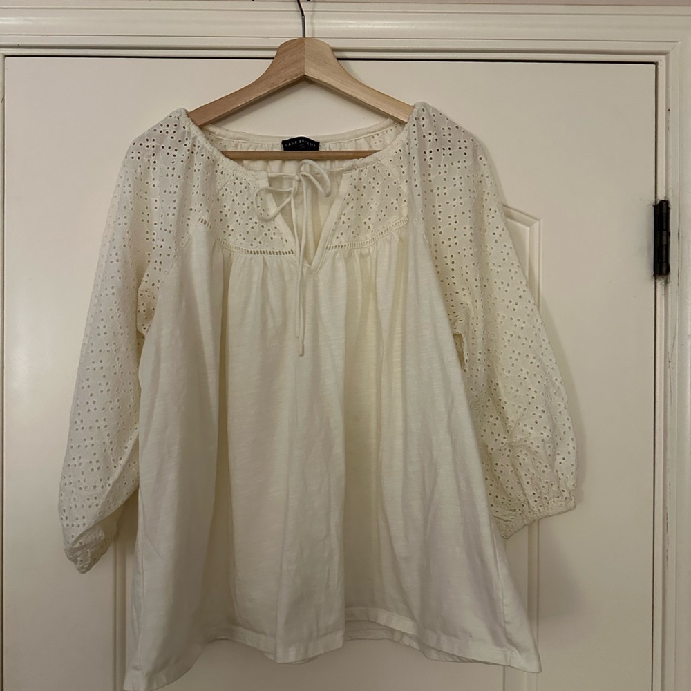 Lane Bryant Cream Eyelet Blouse Size 18/20